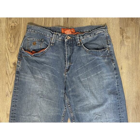 Vintage Y2K Rocawear Baggy Skater Hiphop Denim Jeans Embroidered Blue Size 36 - Picture 2 of 9